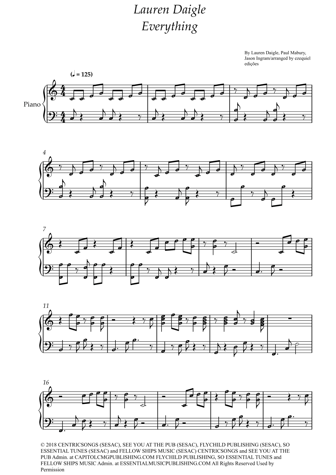 Everything (arr. BY EZEQUIEL EDIÇÕES)