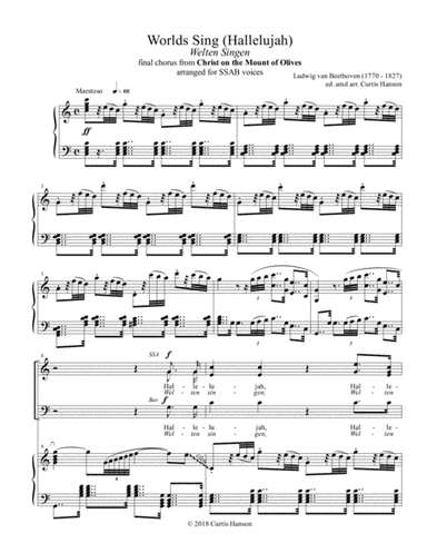 Worlds Sing (Hallelujah from the Mount of Olives - SSAB) (arr. Curtis Hanson)