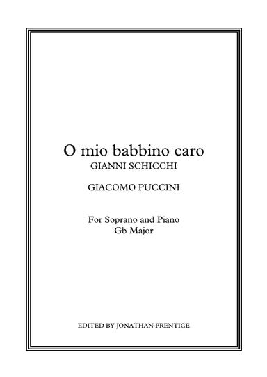 O mio babbino caro - Gianni Schicchi (Gb Major) (arr. Jonathan Prentice)