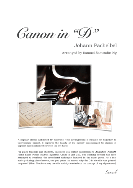 Canon in D (arr. Samuel Samsudin Ng)