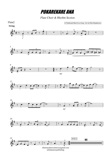 POKAREKARE ANA - Flute Choir & Rhythm Section (Flute 2) (arr. Ellen Macpherson)