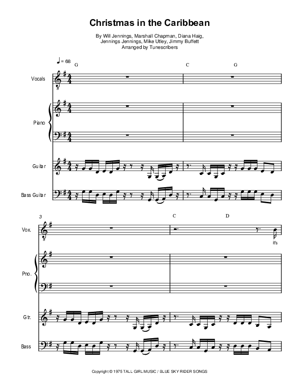 Christmas in the Caribbean (arr. Tunescribers)