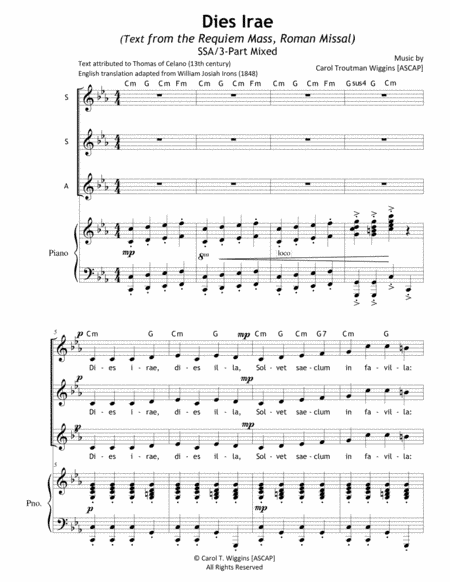 Dies Irae (Text from the Requiem Mass, Roman Missal) [SSA]
