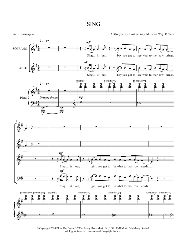 Sing (arr. Scott Pietrangelo)