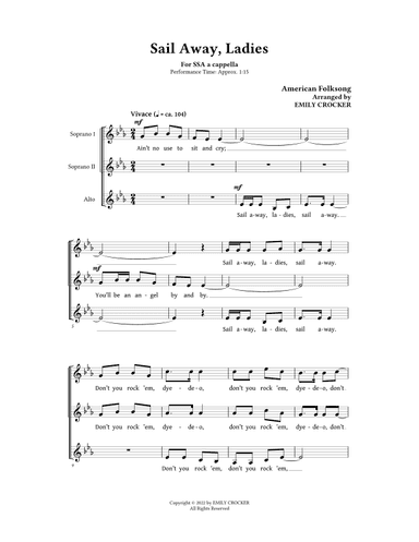 Sail Away, Ladies (arr. Emily Crocker)
