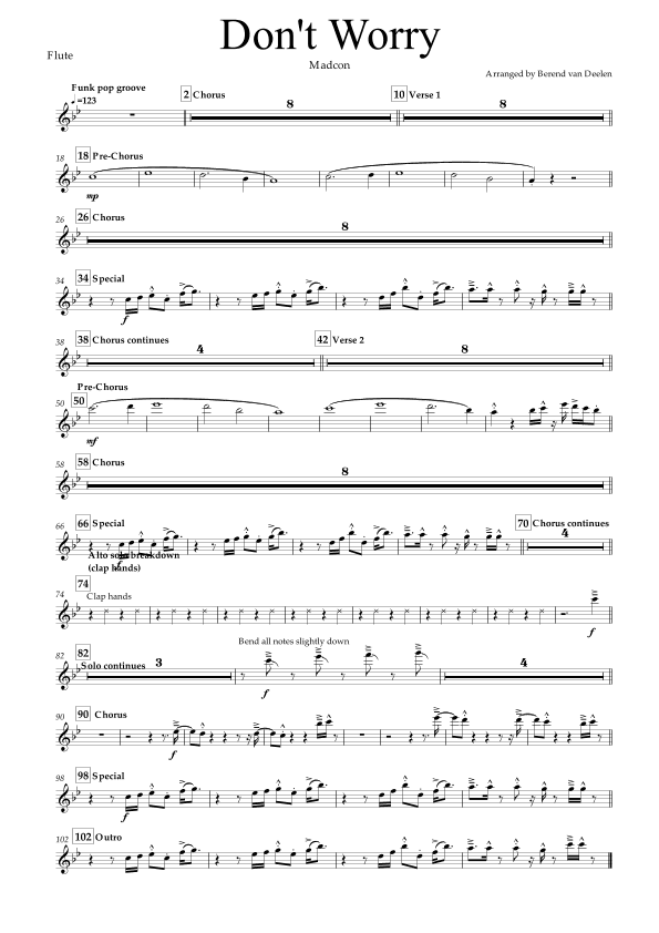 Don't Worry (arr. Berend van Deelen)