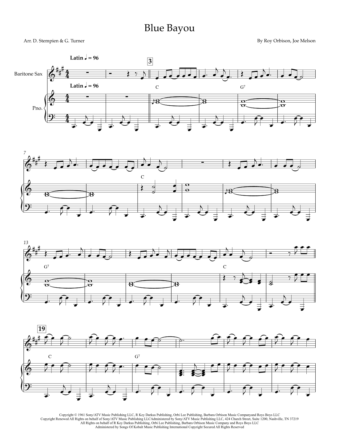 Blue Bayou (arr. Debra E. Stempien, Gregory H. Turner)