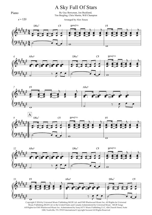 A Sky Full Of Stars (arr. Alex Souza)