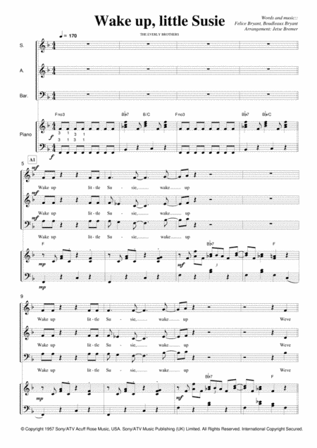 Wake Up Little Susie (arr. Jetse Bremer)