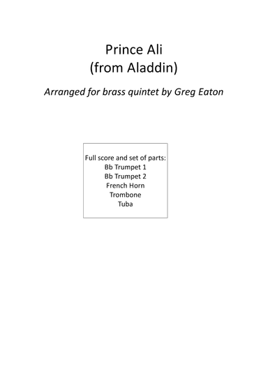 Prince Ali (arr. Greg Eaton)