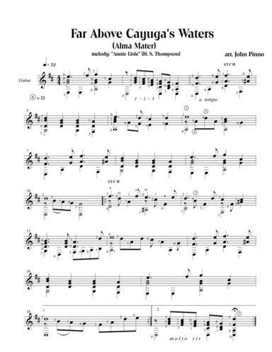 Far Above Cayuga's Waters (solo classical guitar) (arr. John Pinno)