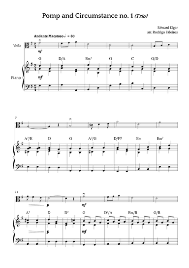 Pomp and Circumstance no. 1 (Trio) (arr. Rodrigo Faleiros)