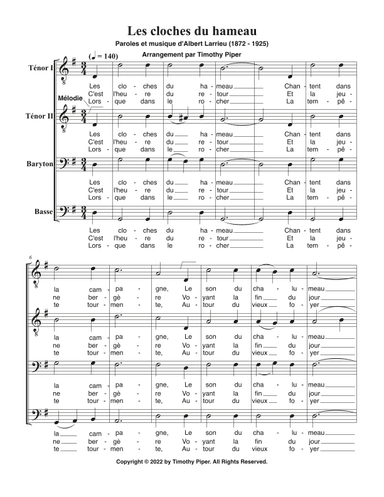 Les cloches du hameau (arr. Timothy Piper)