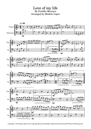 Love Of My Life (arr. Madelu Lopes)