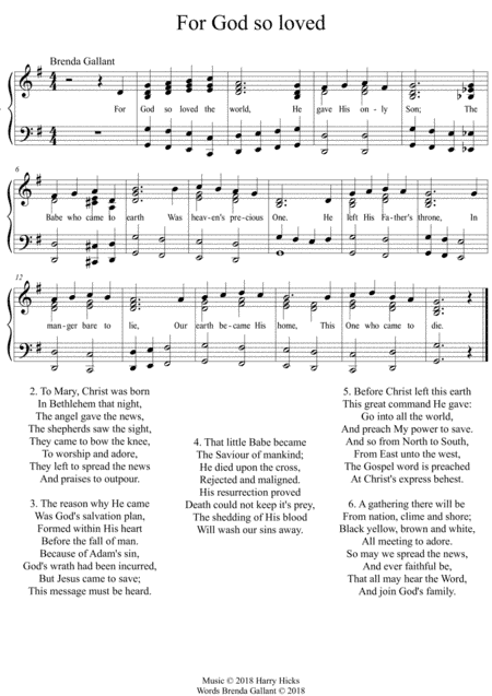 For God so loved the world. A brand new hymn!