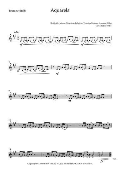 Aquarela-toquinho (arr. Fabio Britto)