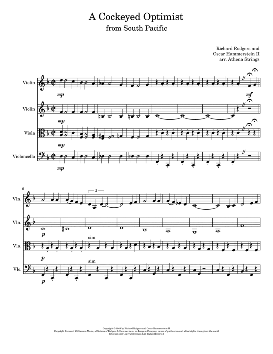 A Cockeyed Optimist (arr. Athena Strings)