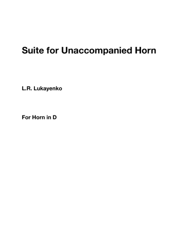 Suite for Unaccompanied Horn