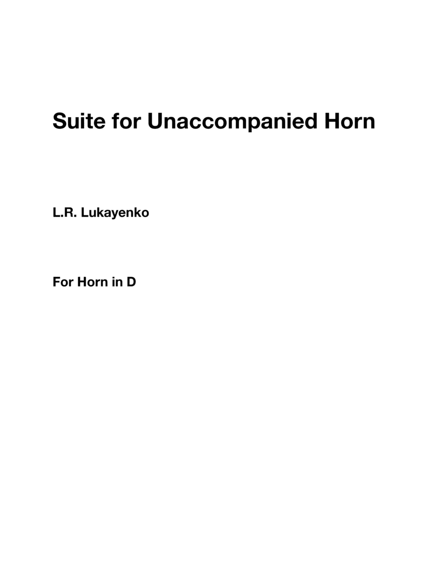 Suite for Unaccompanied Horn