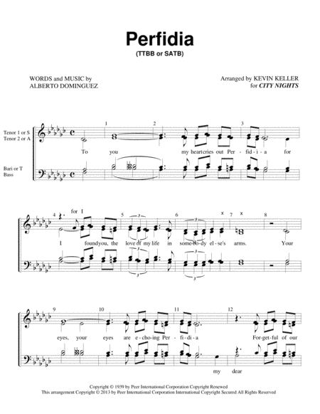 Perfidia (arr. Kevin Keller)