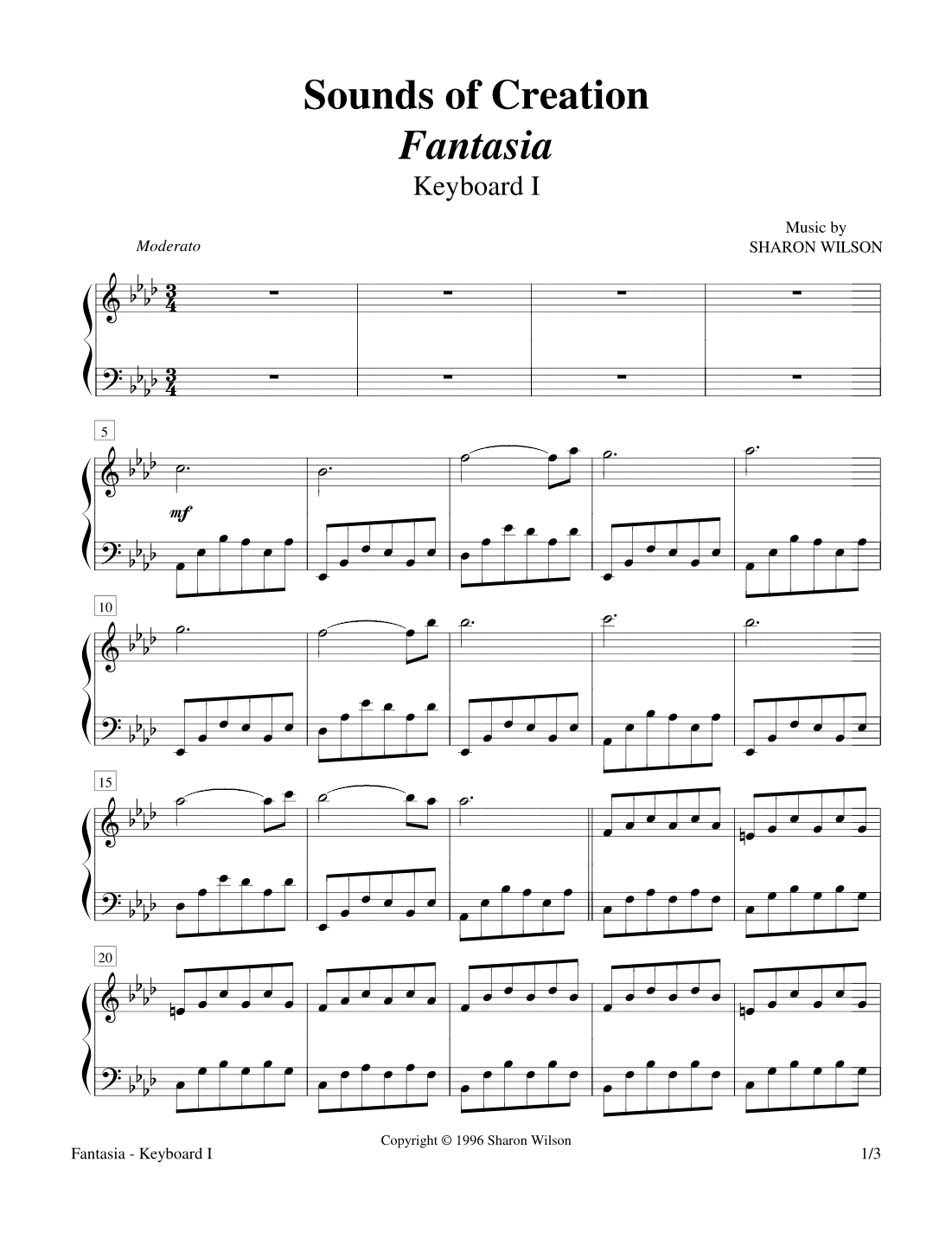 Sounds of Creation - Fantasia (Keyboard Duet; 2 Pianos, 4 Hands)