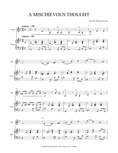 A MISCHIEVOUS THOUGHT FOR VIOLIN AND PIANO