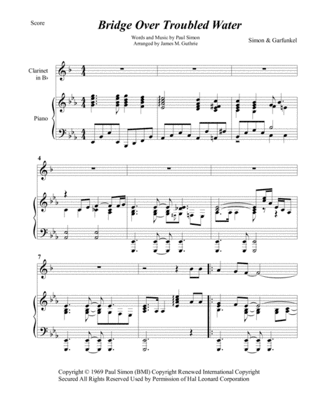Bridge Over Troubled Water (arr. James M. Guthrie, ASCAP)