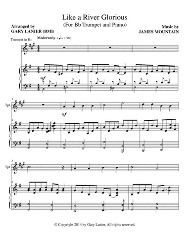 LIKE A RIVER GLORIOUS (Trumpet Piano and Trumpet Part) (arr. Gary Lanier)