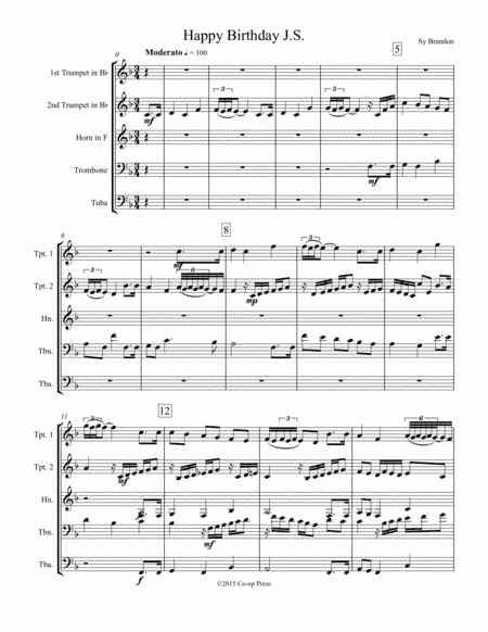 Happy Birthday J.S. for Brass Quintet (arr. Sy Brandon)