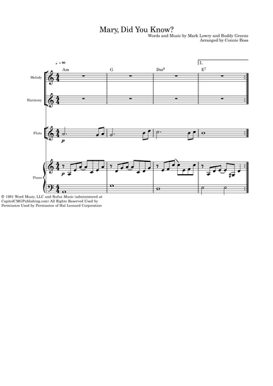 Mary, Did You Know? (arr. Connie Boss)