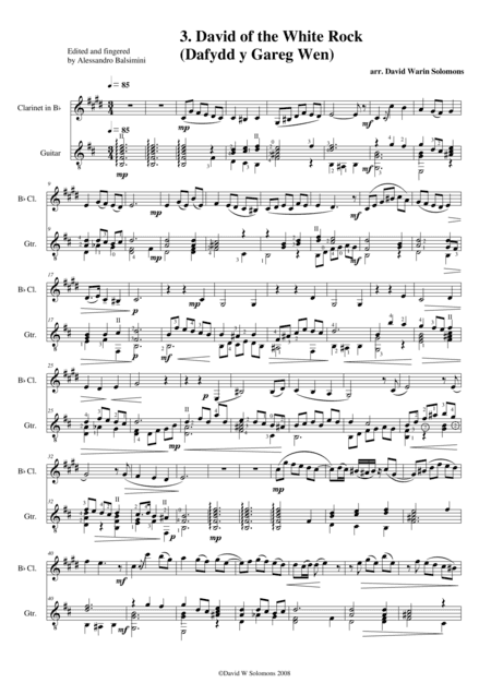 David of the White Rock (clarinet and guitar) (arr. David Warin Solomons)