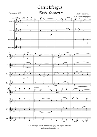 Carrickfergus (arr. Thomas Quigley)