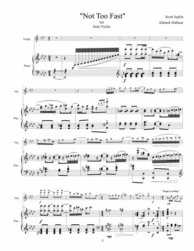 Not Too Fast - A Ragtime Medley (arr. Ahmed Alabaca)