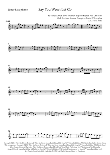 Say You Won't Let Go (arr. Fabio Britto)