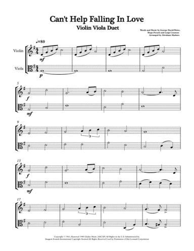 Can't Help Falling In Love (arr. Abraham Maduro)