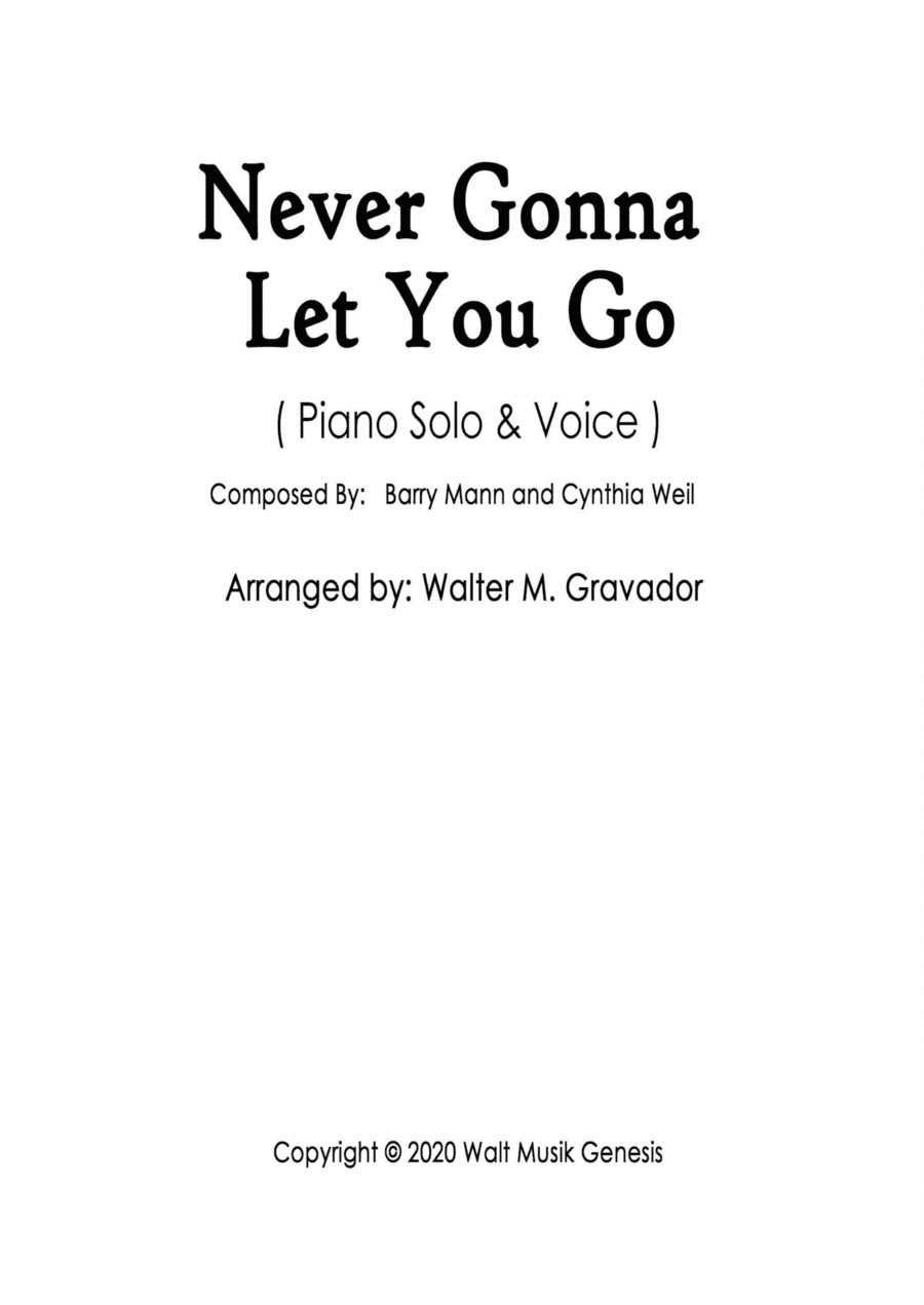Never Gonna Let You Go (arr. Walter M. Gravador)