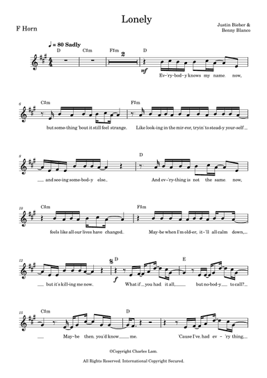 Lonely (arr. Charles Lam)