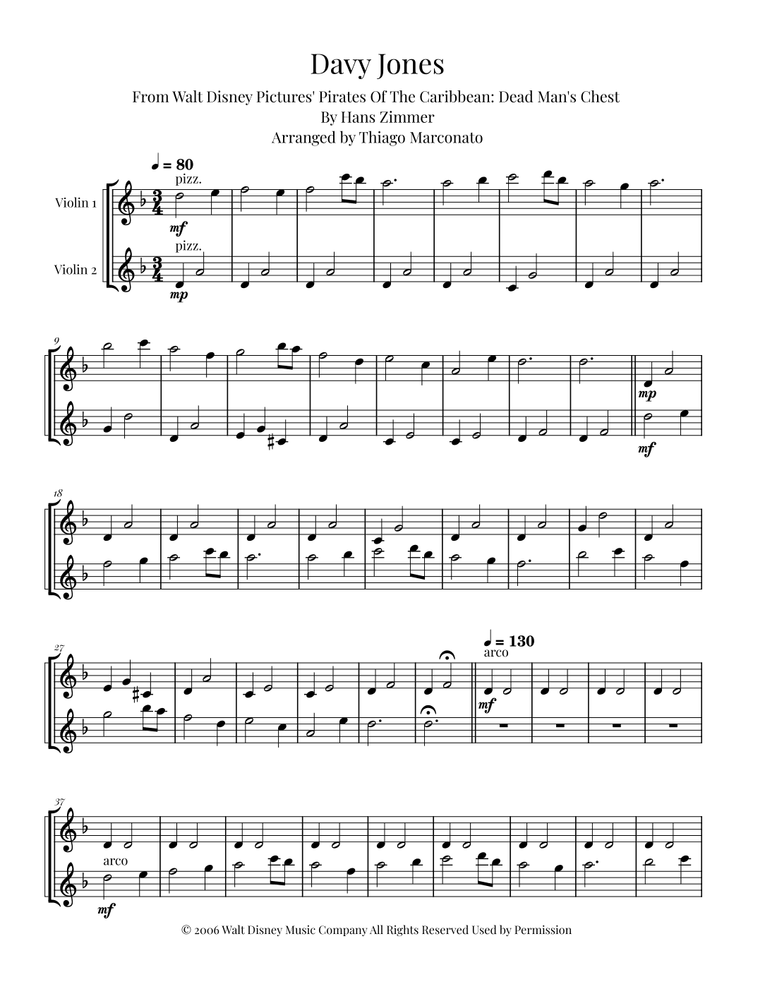 Davy Jones (arr. Thiago Marconato)
