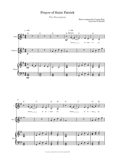 Prayer of Saint Patrick - The Breastplate - Solo, violin and Piano
