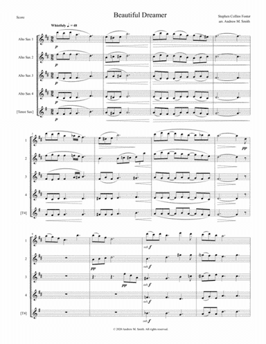 Beautiful Dreamer  - Quartet for Alto Saxophones (arr. Andrew M. Smith)