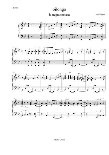 bilongo (arr. pianoplayer)