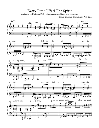 Every Time I Feel The Spirit (arr. Paul Taylor)