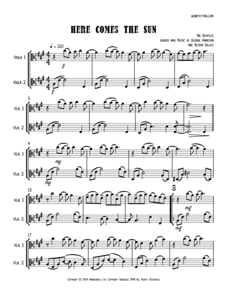 Here Comes The Sun (arr. Alison Gillies)