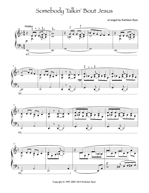 Somebody Talkin' bout Jesus (arr. Kathleen Ryan)