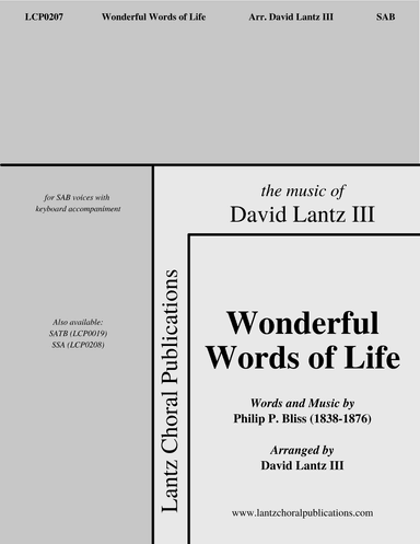 Wonderful Words of Life (arr. David Lantz III)