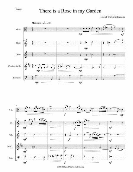 There is a Rose in my garden for viola solo and wind quartet