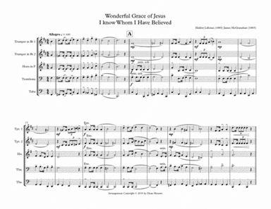 Wonderful Grace of Jesus / I know Whom I Have Believed (medley) (arr. Dean Mounts)