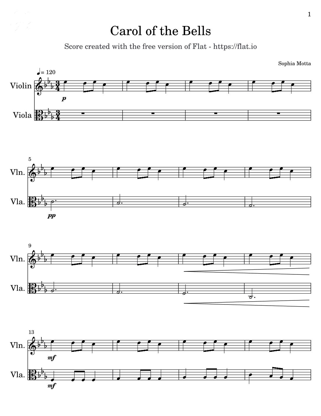 Carol of the Bells (arr. Sophia Motta)