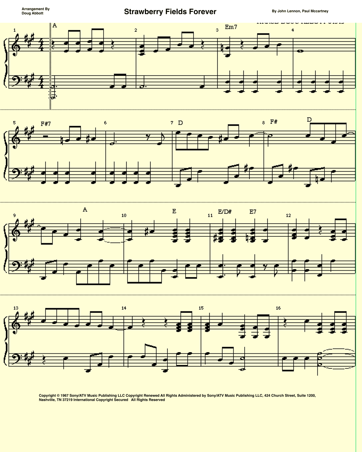 Strawberry Fields Forever (arr. Doug Abbott)