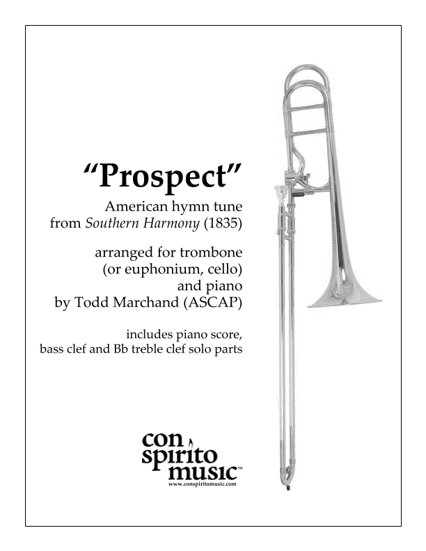 "Prospect" American hymn tune - trombone (euphonium, cello), piano (arr. Todd Marchand)